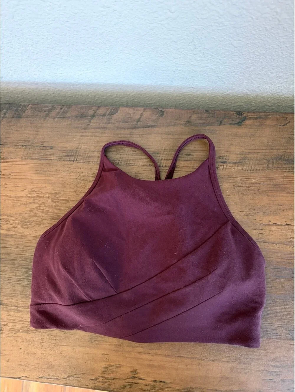 Lululemon Flow Y Wrap-Front High-Neck Bra *Light Support, B/C Cup Cassis Red siz